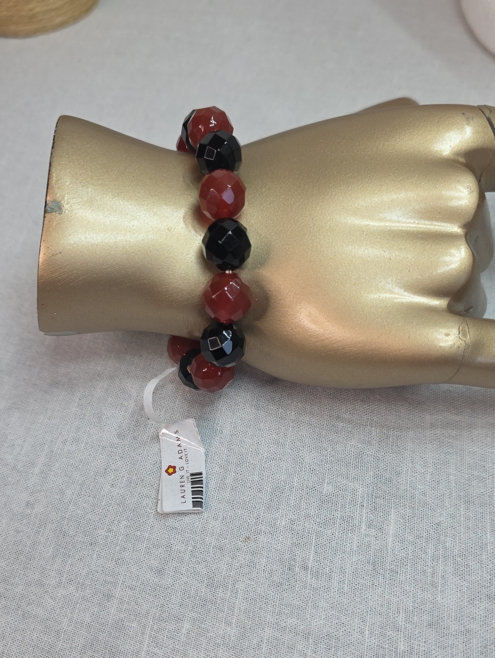 Lauren G Adams Red and Black Bead Bracelet
